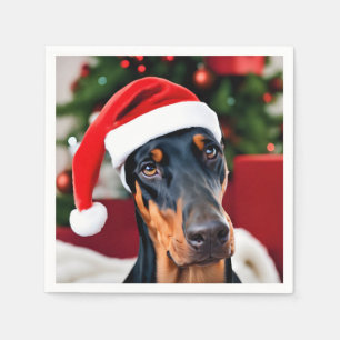 Serviette En Papier Noël Doberman