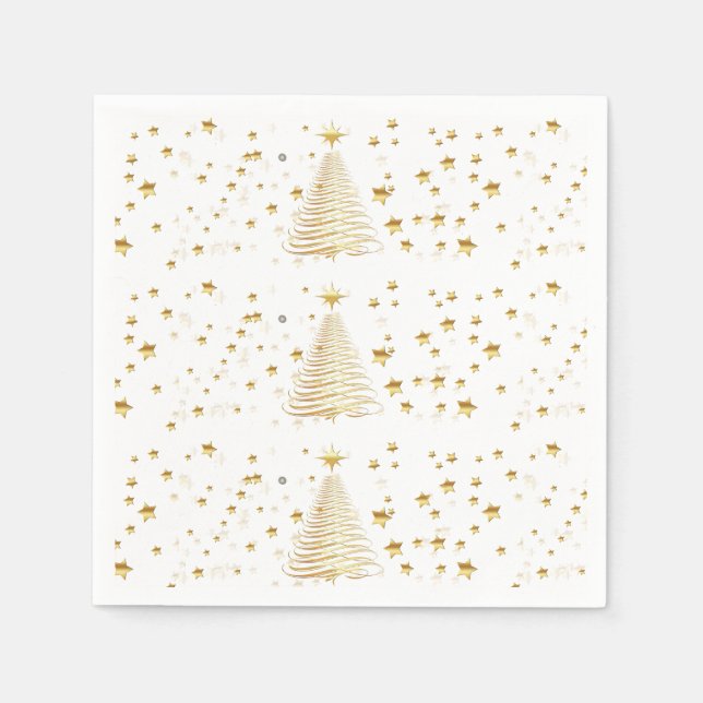 Serviette En Papier Noël doré (Devant)