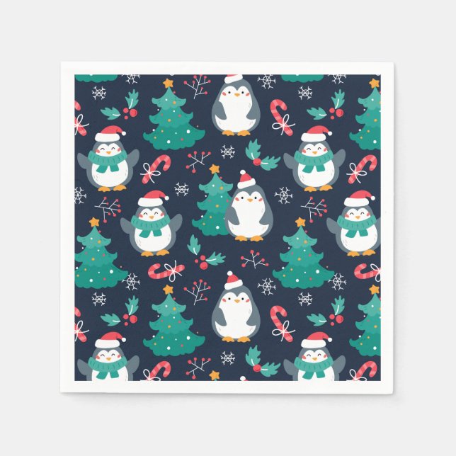 Serviette En Papier Noël drôle (Devant)