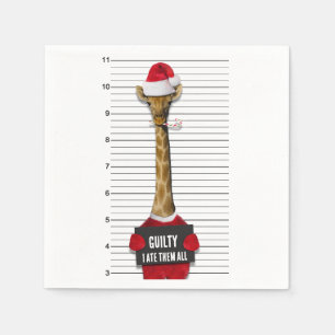 Serviette En Papier Noël Drôle Mugshot Guilty Giraffe