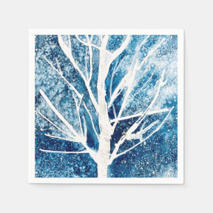 Serviette En Papier Noël du bouleau blanc d'hiver