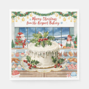Serviette En Papier Noël du Père Noël avec boulangerie Shop à l'aéropo