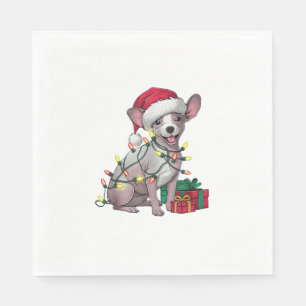 Serviette En Papier Noël Éclairage Santa Chapeau Mexicain Chiens sans