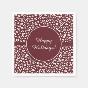 Serviette En Papier Noël Empreinte de léopard rouge