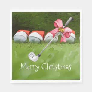 Serviette En Papier Noël en fer de golf avec beaucoup de golfeur Ball
