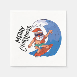 Serviette En Papier Noël en juillet Card Classic Round Sticker