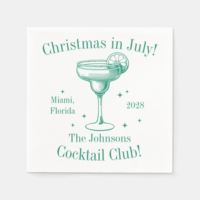 Serviette En Papier Noël en juillet Cocktail Party (Devant)