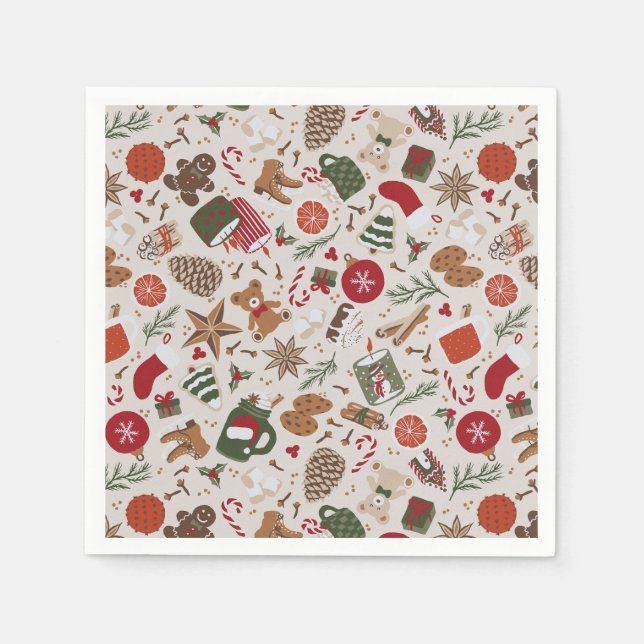 Serviette En Papier Noël et épices (Devant)
