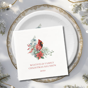 Serviette En Papier Noël Famille Réunion Cardinal Rouge Papier Cardina