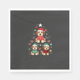 Serviette En Papier Noël festif et poilu  Chiens mignons Arbre de Noël