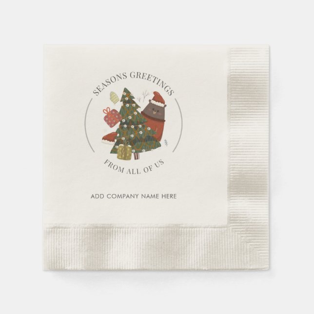 Serviette En Papier Noël Fêtes Employés d'entreprise Papier (Devant)