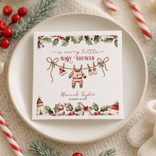 Serviette En Papier Noël Joyeux petit Baby shower