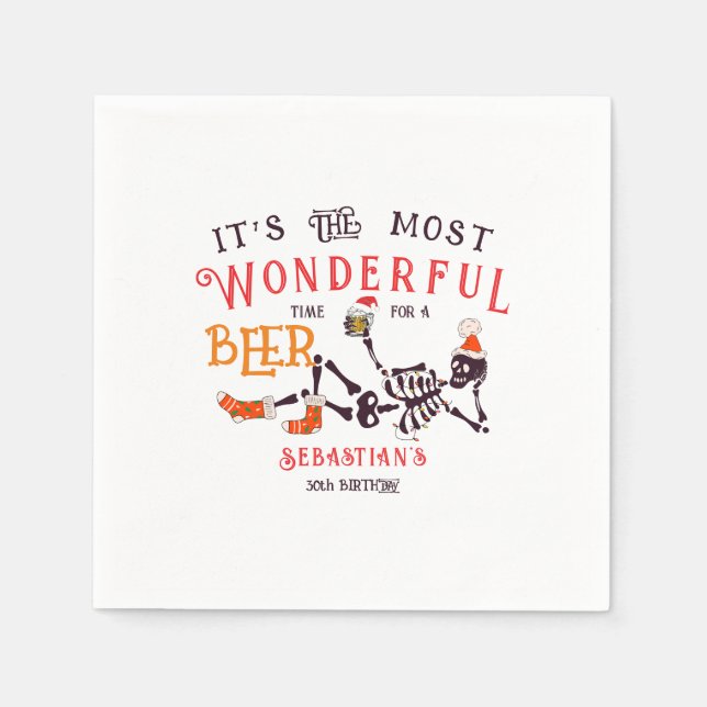 Serviette En Papier Noël Juillet Squelette été Weer Bière Anniversaire (Devant)