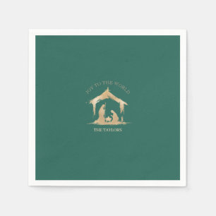 Serviette En Papier Noël moderne Nativité religieuse Mary & Joseph
