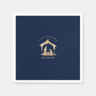 Serviette En Papier Noël moderne Nativité religieuse Mary & Joseph