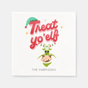 Serviette En Papier Noël Moderne Nouveauté Treat Yo Elf Vacances