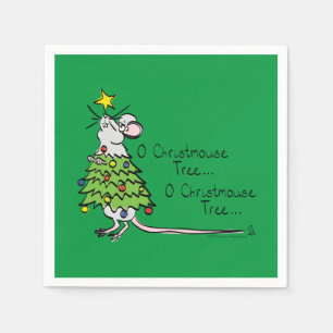Serviette En Papier Noël Mouse mignonne Drôle Vacances