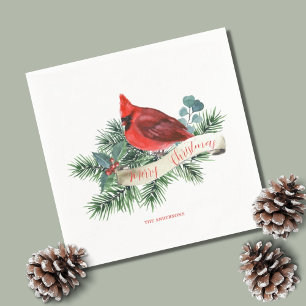 Serviette En Papier Noël Nom du cardinal rouge