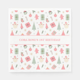 Serviette En Papier Noël Oh Quel Amusant Premier Anniversaire