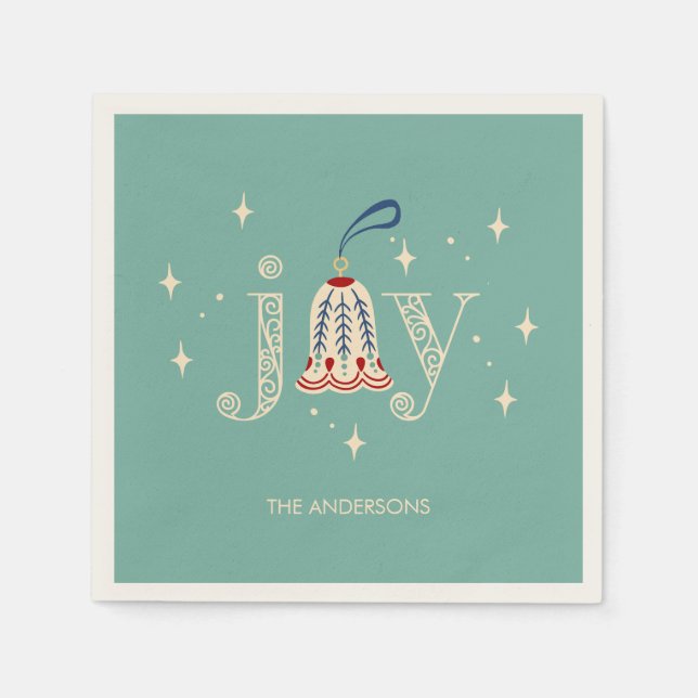 Serviette En Papier Noël Ornament Joie Fête (Devant)