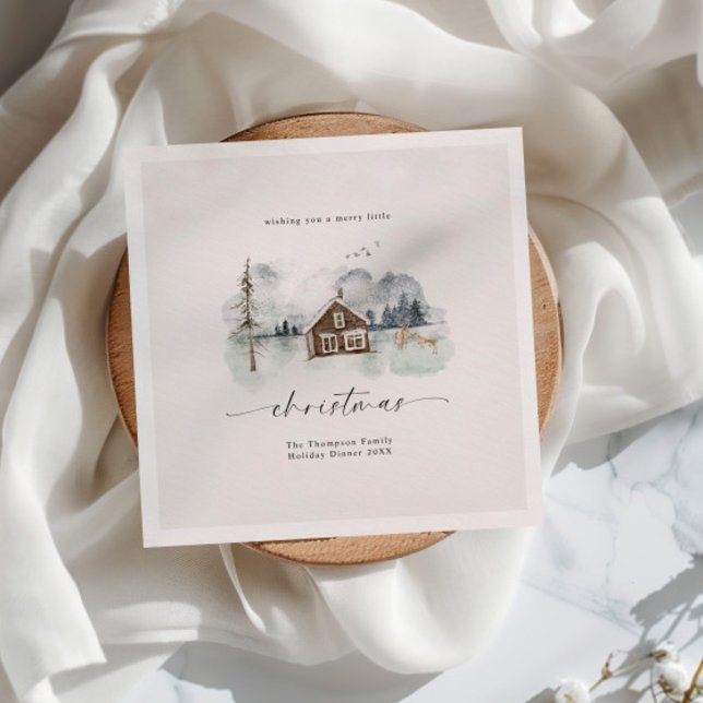 Serviette En Papier Noël Paysage d'hiver calme (Créateur téléchargé)