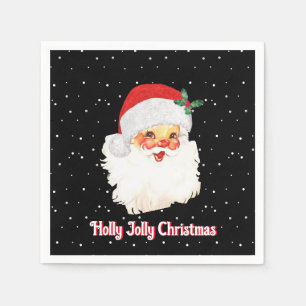 Serviette En Papier Noël Père Noël en noir