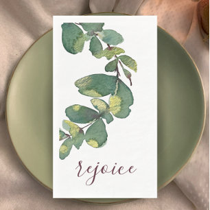 Serviette En Papier Noël personnalisé avec verdure aquarelle originale