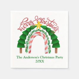 Serviette En Papier Noël Rainbow Red Green Christmas