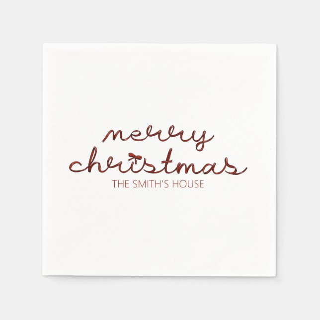 Serviette En Papier Noël Red Bow (Devant)