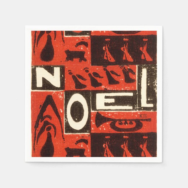 Serviette En Papier Noel Rouge (Devant)