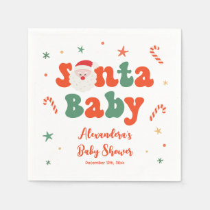 Serviette En Papier Noël Santa Bébé Baby Shower