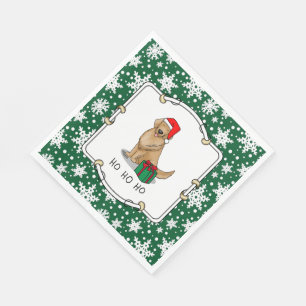 Serviette En Papier Noël Santa Claus Golden Retriever Chien mignonne