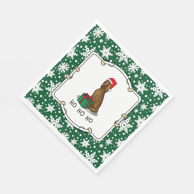 Serviette En Papier Noël Santa Hat Irlandais Setter Chien (rouge 1) mi (Coin)