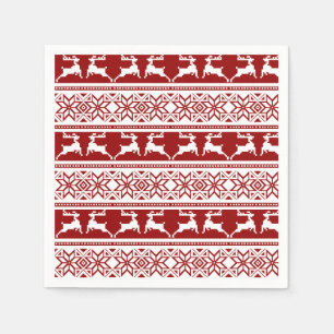 Serviette En Papier Noël scandinave renne