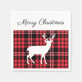 Serviette En Papier Noël Scottish Red Tartan Plaid Motif Stade