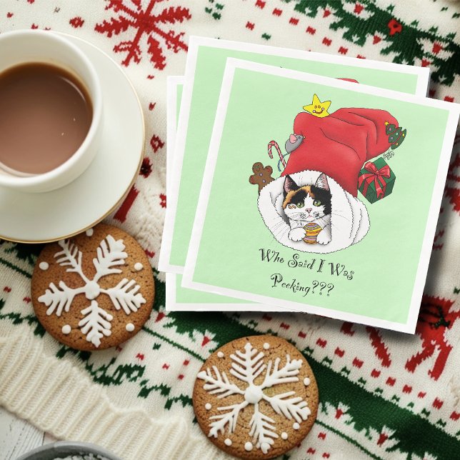 Serviette En Papier Noël Stocker mignonne Calico Kitten (Créateur téléchargé)