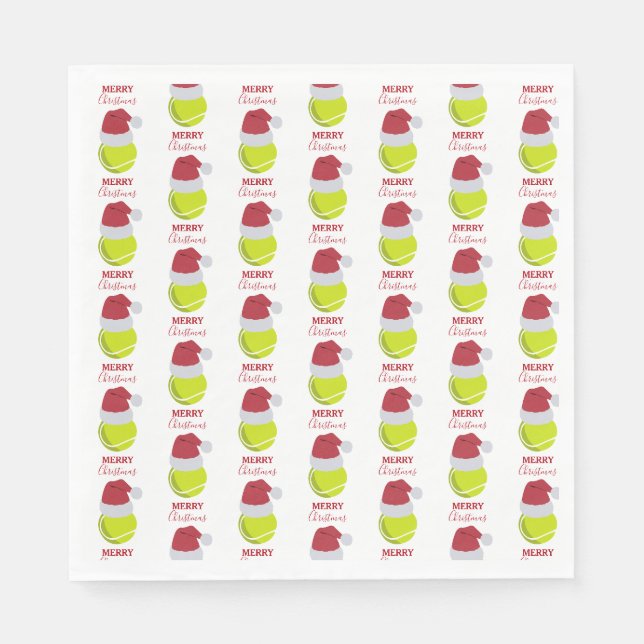 Serviette En Papier Noël Tennis Sports Ball (Devant)
