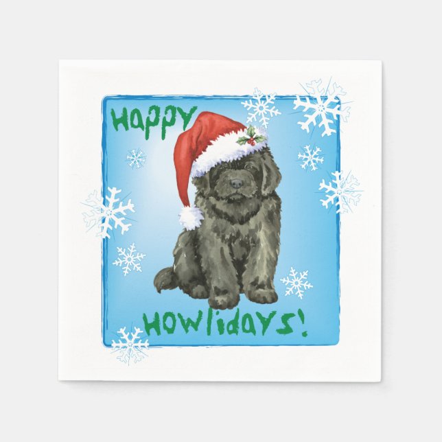 Serviette En Papier Noël Terre-Neuve (Devant)