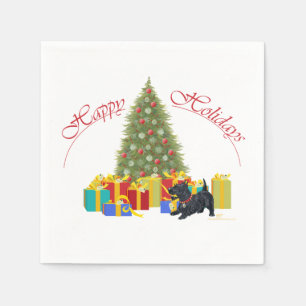 Serviette En Papier Noël Terrier Écossais