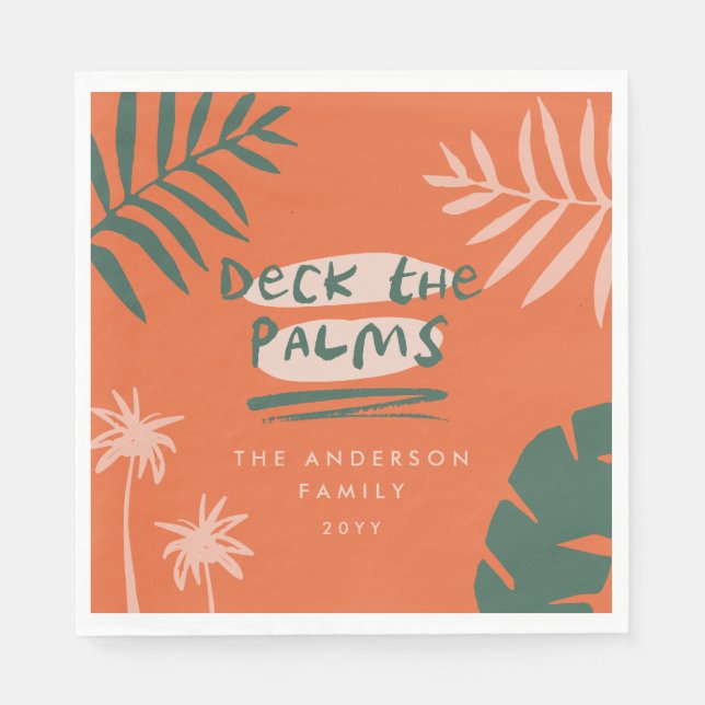 Serviette En Papier Noël tropical moderne (Devant)