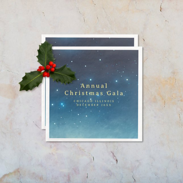 Serviette En Papier Noël Vacances Étoiles Papier Napkin (Christmas Holiday Stars Paper Napkin (multiple shown))