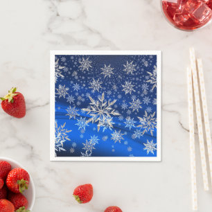 Serviette En Papier Noël Vacances hiver Neige Flammes