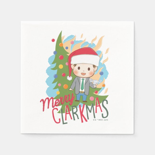Serviette En Papier Noël vacances Joyeux Clarkmas (Devant)
