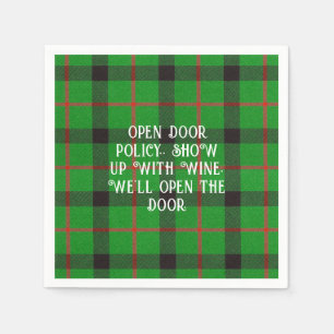 Serviette En Papier Noël Vert Plaid Drôle Drôle Sayny Dessous de verre