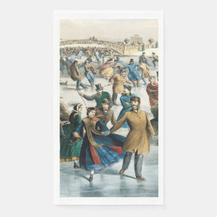 Serviette En Papier Noël victorien Central Park Currier & Ives