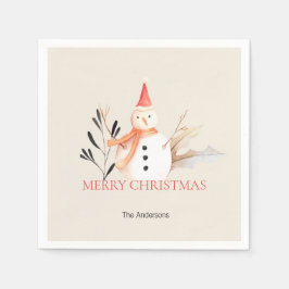 Serviette En Papier Noël vintage Holiday Snowman