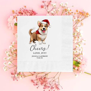 Serviette En Papier Noël Welsh Corgi Chien Cheval Personnalisé