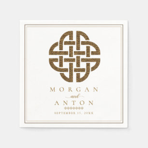 Serviette En Papier noeud celtique   Élégant Mariage irlandais