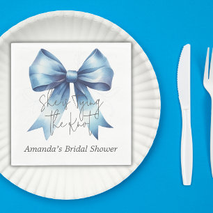 Serviette En Papier Noeud de mariage Arc bleu pour la fête de mariage