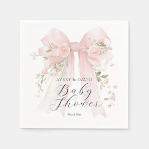 Serviette En Papier Noeud Floral Élégant Fille Fleur Bébé Shower